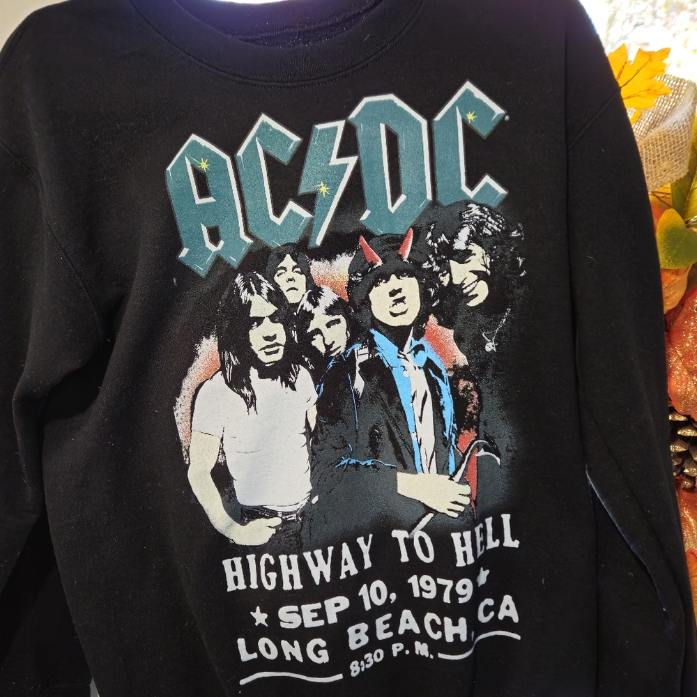 Womens ACDC Sweatshirt Highway to Hell Sept. 10 1979